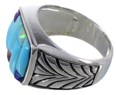 Southwest Jewelry Turquoise Opal Multicolor Ring Size 11-1/2 AX37396