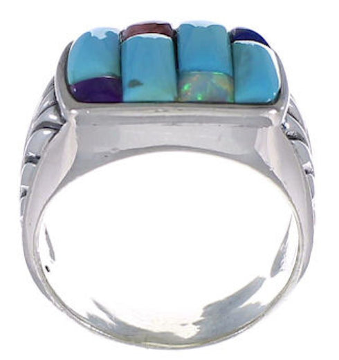 Southwest Jewelry Turquoise Opal Multicolor Ring Size 11-1/2 AX37396