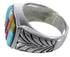 Southwest Sterling Silver Multicolor Ring Size 8-3/4 AX37424