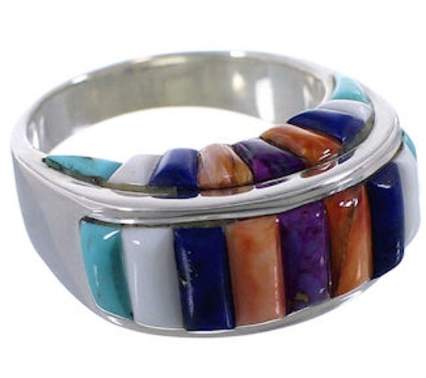 Southwest Jewelry Multicolor Sterling Silver Ring Size 9-1/2 AX37450