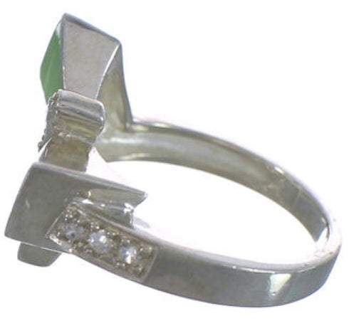 Sterling Silver Jade Dragonfly Southwest Ring Size 6-1/4 WX38779