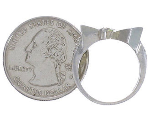 Sterling Silver Jade Dragonfly Southwest Ring Size 6-1/4 WX38779