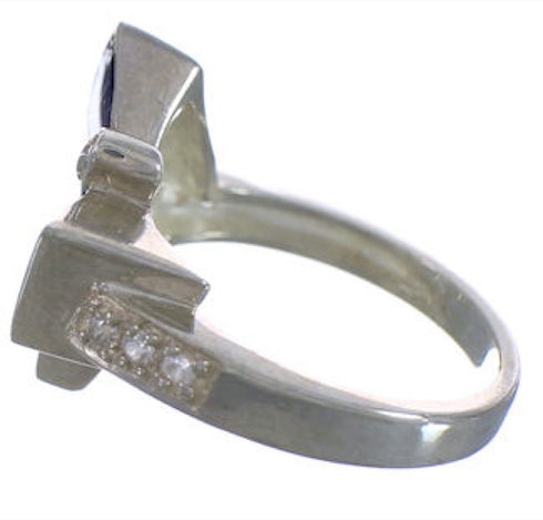 Sterling Silver Dragonfly Lapis Ring Size 6-3/4 WX38789