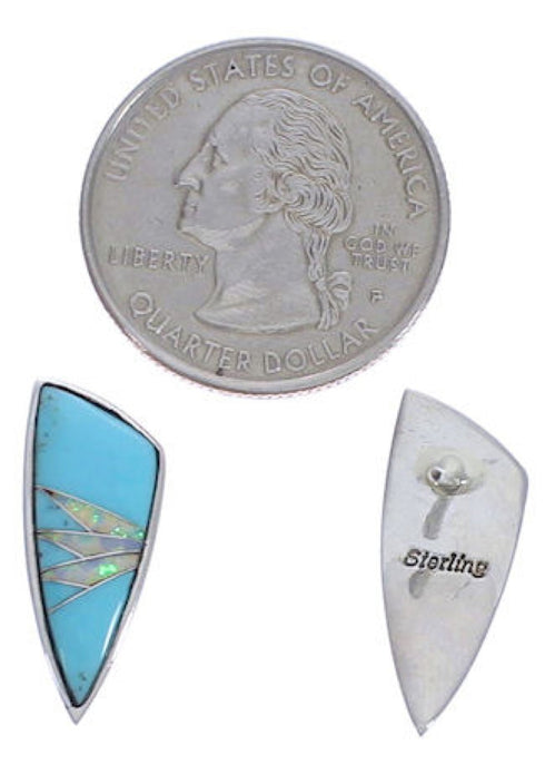 Sterling Silver Southwest Turquoise Opal Post Earrings FX32093