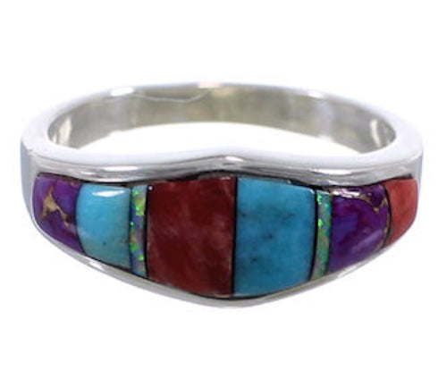 Multicolor Genuine Sterling Silver Ring Size 7-1/2 TX38205