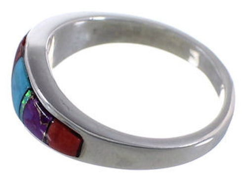 Multicolor Genuine Sterling Silver Ring Size 7-1/2 TX38205
