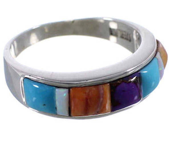 Multicolor Authentic Sterling Silver Ring Size 7-1/2 TX38226