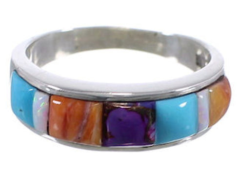 Multicolor Authentic Sterling Silver Ring Size 7-1/2 TX38226