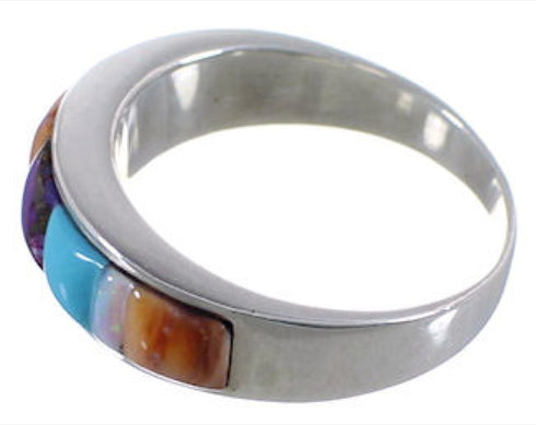 Multicolor Authentic Sterling Silver Ring Size 7-1/2 TX38226