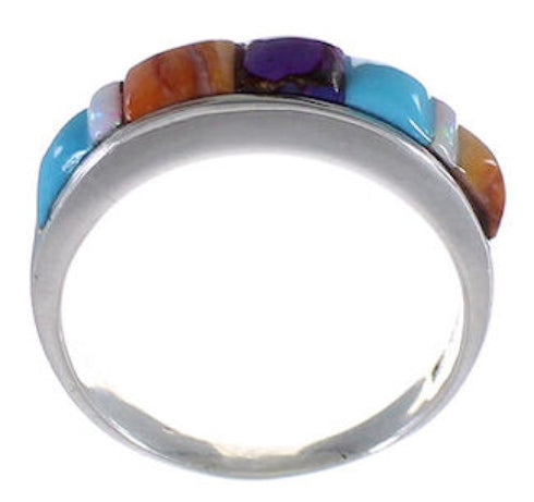Multicolor Authentic Sterling Silver Ring Size 7-1/2 TX38226