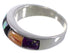 Multicolor Inlay Genuine Sterling Silver Ring Size 6-1/2 TX38234