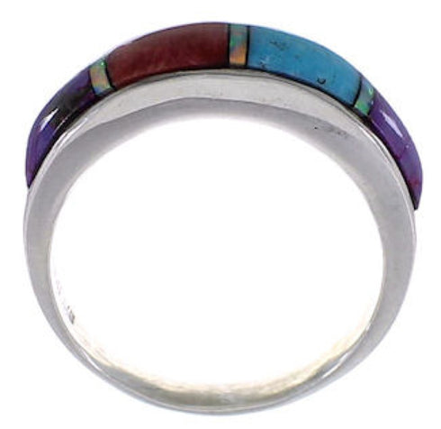 Multicolor Jewelry Authentic Sterling Silver Ring Size 6-1/2 TX38525