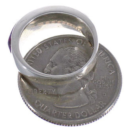 Multicolor Inlay Silver Ring Size 7-3/4 TX38242