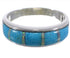 Authentic Sterling Silver Turquoise Opal Inlay Ring Size 7-3/4 TX38245