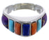 Sterling Silver Jewelry Multicolor Inlay Ring Size 6-1/2 RS34365