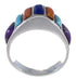 Sterling Silver Jewelry Multicolor Inlay Ring Size 6-1/2 RS34365