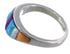 Southwest Inlay Sterling Silver Multicolor Ring Size 5-3/4 TX38322