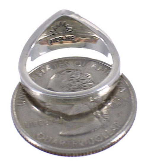 Southwest Inlay Sterling Silver Multicolor Ring Size 5-3/4 TX38322