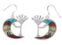 Native American Design Multicolor Silver Kokopelli Earrings EX31188