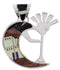 Silver Multicolor Native American Design Kokopelli Pendant EX31212