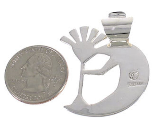 Silver Multicolor Native American Design Kokopelli Pendant EX31212
