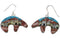Native American Village Design Multicolor Silver Bear Earrings EX31214