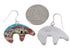 Native American Village Design Multicolor Silver Bear Earrings EX31214