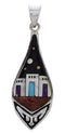 Southwest Multicolor Native American Pueblo Design Pendant EX31229