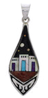 Southwest Multicolor Native American Pueblo Design Pendant EX31229