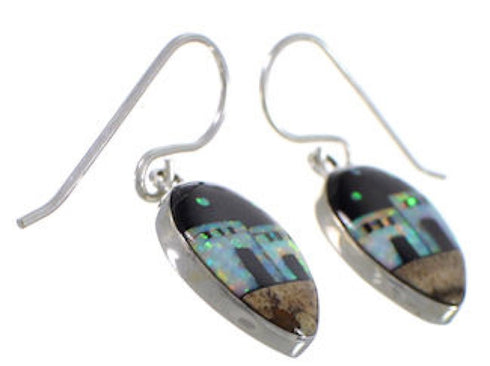 Southwest Native American Village Design Multicolor Earrings EX31254