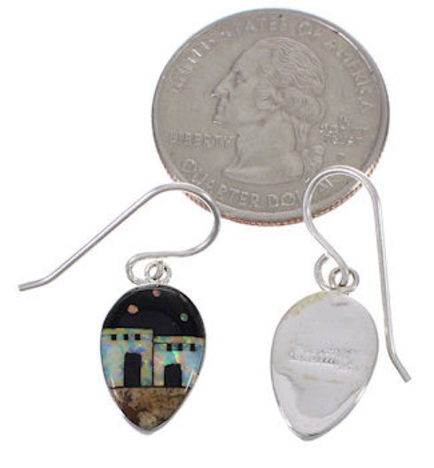 Southwest Native American Village Design Multicolor Earrings EX31254