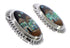 Native American Village Design Multicolor Silver Earrings EX31269