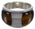 Desert Moon Multicolor Inlay WhiteRock Ring Size 6-1/4 EX30039