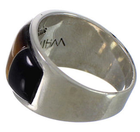 Desert Moon Multicolor Inlay WhiteRock Ring Size 6-1/4 EX30039