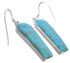 Turquoise Inlay Genuine Sterling Silver Hook Dangle Earrings PX31657