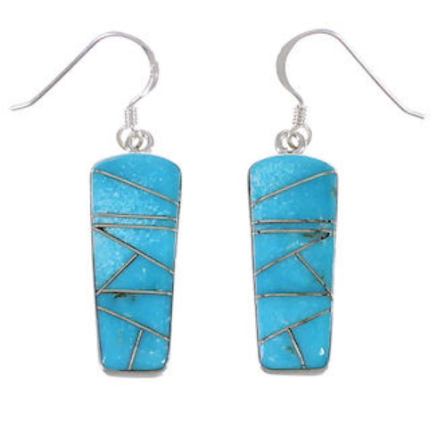 Sterling Silver Southwestern Turquoise Hook Dangle Earrings PX31660