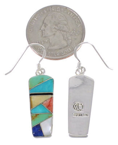 Southwest Multicolor Jewelry Silver Hook Dangle Earrings PX31664