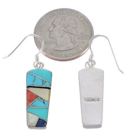 Silver Multicolor Southwest Jewelry Hook Dangle Earrings PX31666