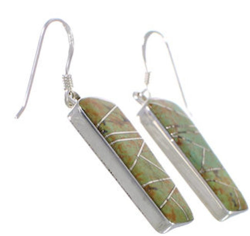 Silver Jewelry Turquoise Inlay Hook Dangle Earrings PX31653