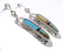 Multicolor Inlay Southwest Silver Post Dangle Earrings PX31727