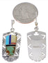 Multicolor Inlay Southwest Silver Post Dangle Earrings PX31727