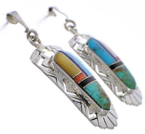 Genuine Sterling Silver Multicolor Southwestern Earrings PX31729