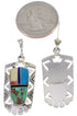 Southwest Multicolor And Silver Post Dangle Earrings PX31732