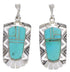 Genuine Sterling Silver Turquoise Post Dangle Earrings PX31714