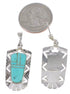Genuine Sterling Silver Turquoise Post Dangle Earrings PX31714