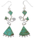 Turquoise Silver Southwest Hook Dangle Earrings PX31741