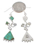 Turquoise Silver Southwest Hook Dangle Earrings PX31741