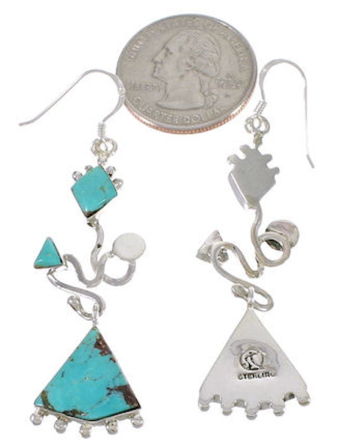 Southwestern Turquoise Genuine Sterling Silver Earrings PX31744