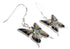 Sterling Silver Multicolor Butterfly Hook Dangle Earrings PX31750