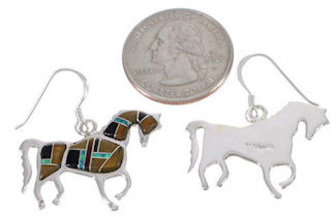Southwestern Multicolor Horse Hook Dangle Earrings PX31752